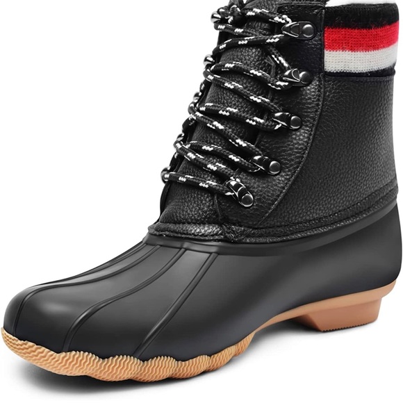 8 Fans Womens Duck Bean Boots, Waterproof Ankle Rain Boots Insulated Warm - Picture 3 of 5